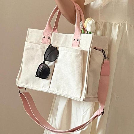 Large Capacity with Removable Bottom Canvas Tote Bag