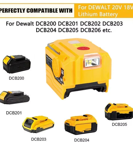 PowerPro Dewalt Battery Inverter – 18V-20V DC to 120V/220V AC with Dual USB, Ultimate Outdoor Power Adapter