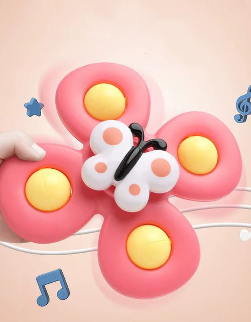 Load image into Gallery viewer, SplashFun 3-Piece Baby Bath Toy Set – Fun Cartoon Spinner Suction Cup Rattles for Babies &amp; Toddlers
