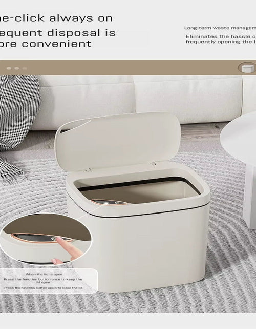Load image into Gallery viewer, 16L Smart Bathroom Trash Can White Non-Contact Narrow Smart Sensor Trash Can Smart Home Automatic Bagging Electronic Trash Can
