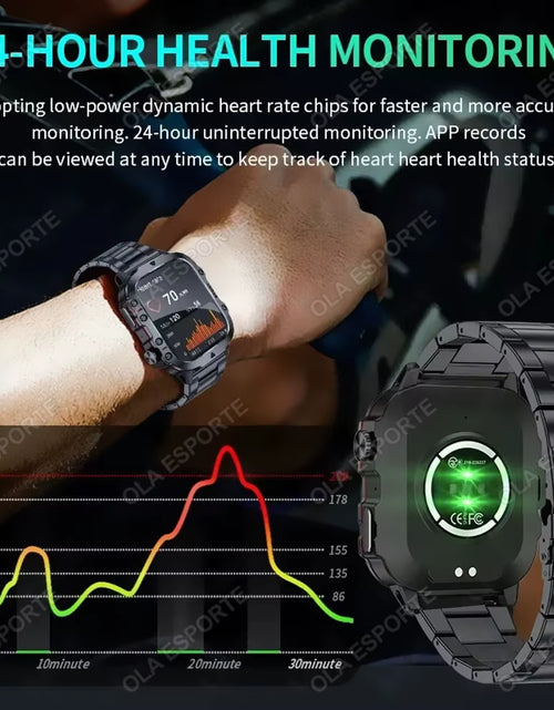 Load image into Gallery viewer, Original Men Smartwatch Flashlight Bluetooth Call Fitness Clock IP68 Waterproof Sports Men for Xiaomi Android Smart Watch 2024
